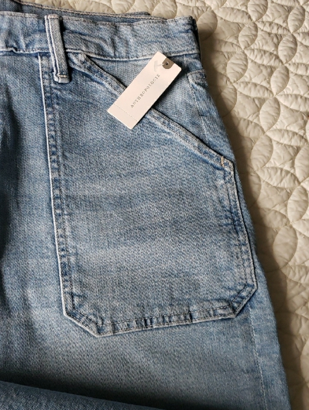 Mother Light Wash Wide Leg Crop Jeans NWT - Picture 4 of 5